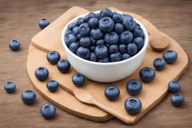 Zbliżenie na grafikę generatywną Blueberries autorstwa AI