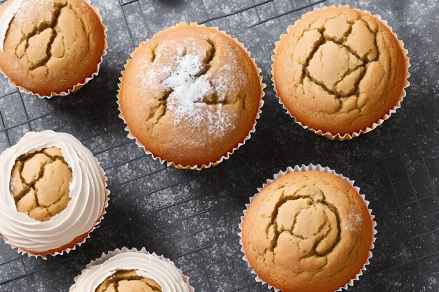 Zbliżenie na grafikę generatywną muffin cake autorstwa AI