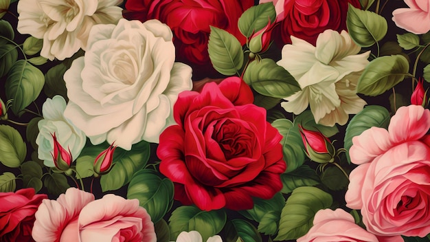 Zbliżenie na ikiebana z czerwoną i białą różą.