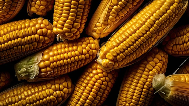 Zbliżenie na kolbę kukurydzy