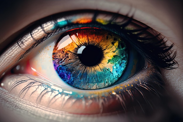 Zbliżenie na kolorowe oko