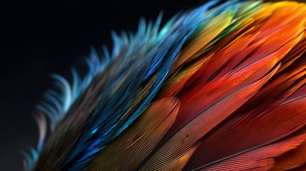 Zbliżenie na kolorowe ptasie pióra