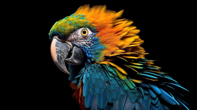Zbliżenie na kolorowego ptaka