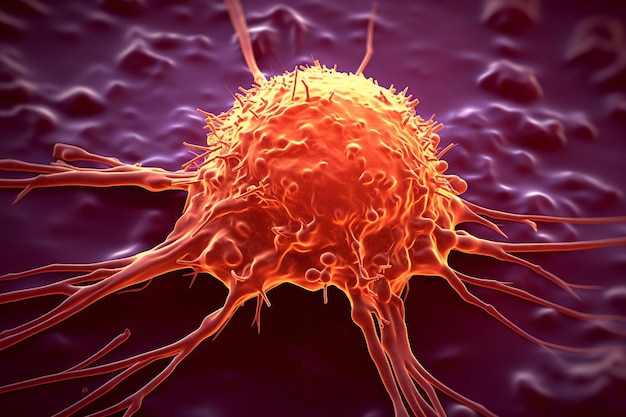 Zbliżenie na komórkę nowotworową