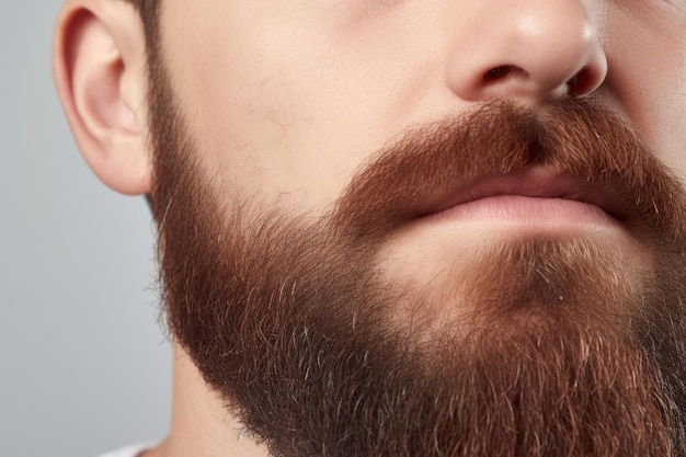 Zbliżenie na mężczyznę z dobrze wypielęgnowaną generatywną ai brody