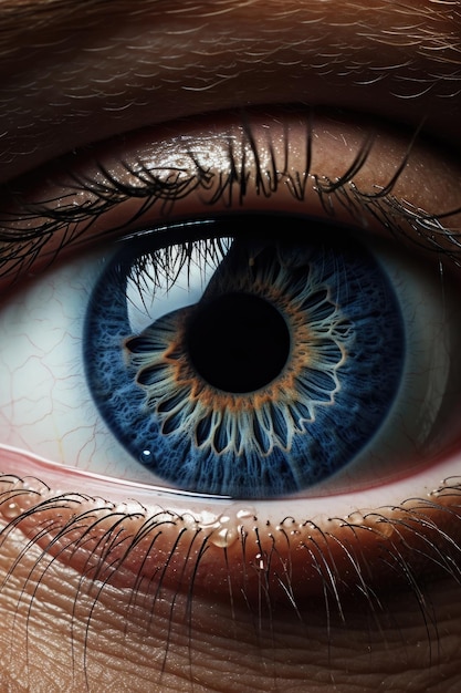 Zbliżenie na niebieskie oko