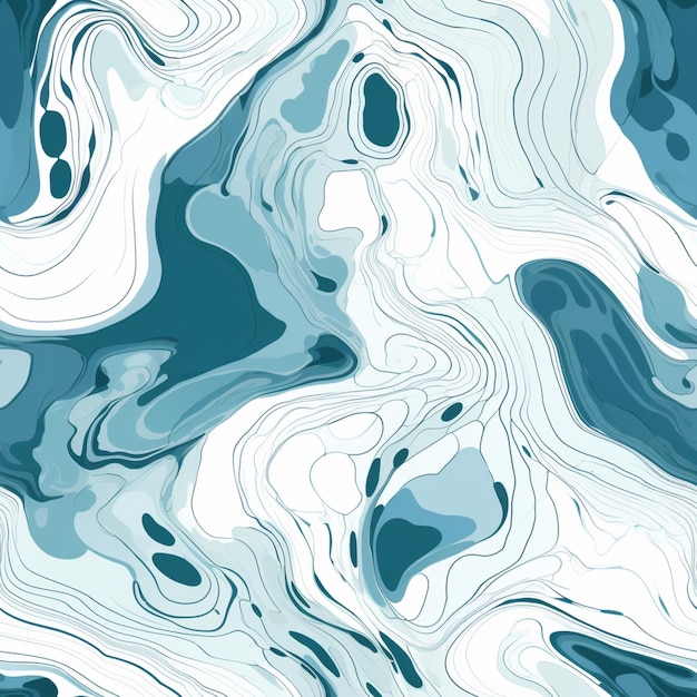 Zbliżenie na niebiesko-biały obraz abstrakcyjny z dużą ilością linii generatywnych ai