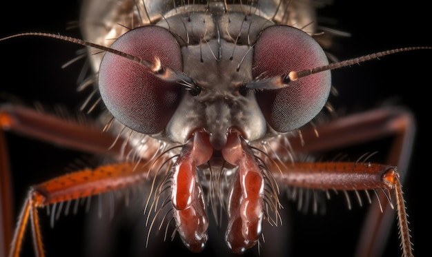 Zbliżenie na oczy muchy