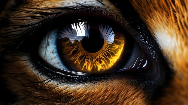 Zbliżenie na oko tygrysa