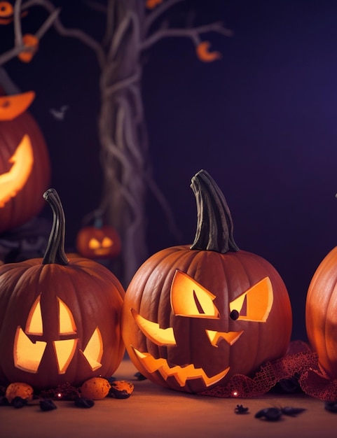 Zbliżenie na piękne Halloween na przytulnej tapecie z niewyraźnym tłem 8k