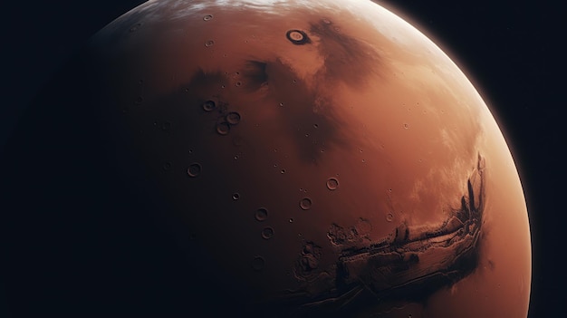 Zbliżenie na planetę ze słowem mars