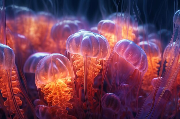 Zbliżenie na purpurową meduzę