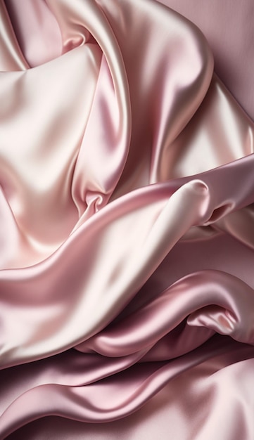 Zbliżenie na różową satynową tkaninę