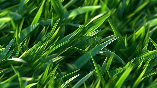 Zbliżenie na zieloną trawę z napisem trawa na jej temat