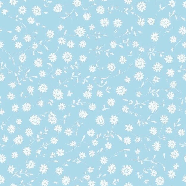 Zdjęcie zbliżenie niebieskiego tła z białymi kwiatami generatywne ai