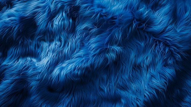Zbliżenie niebieskiej futerkowej tkaniny