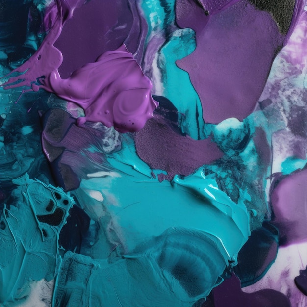 Zbliżenie obrazu generatywnego ai purpurowego i niebieskiego ciasta