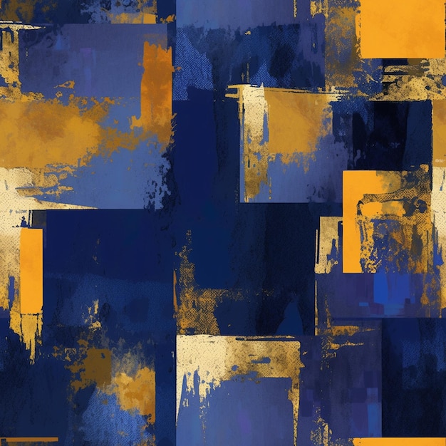 Zdjęcie zbliżenie obrazu niebieskiego i żółtego kwadratu generatywnego ai