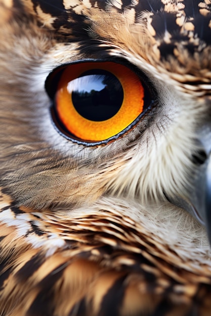 Zbliżenie oka sowy