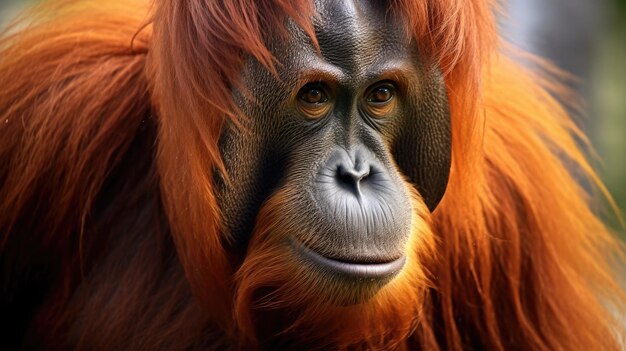 zbliżenie orangutana