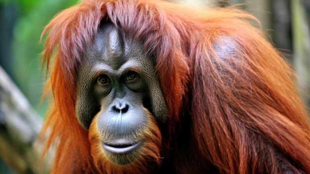 zbliżenie orangutana