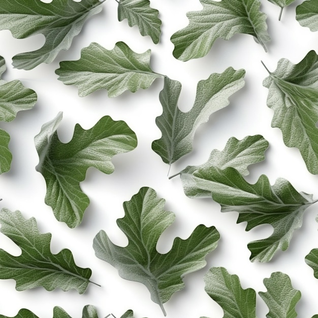 zbliżenie pęczka zielonych liści na białej powierzchni generatywnej AI