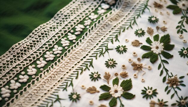 Zdjęcie zbliżenie pięknie haftowanego pakistańskiego tkaniny