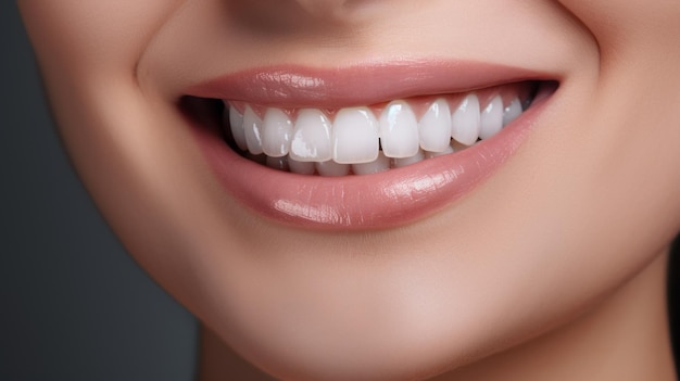 zbliżenie pięknych zębów atrakcyjnej kobiety