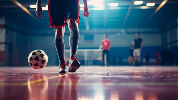 zbliżenie piłki nożnej w zamkniętym polu Generacyjna sztuczna inteligencja