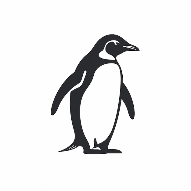 zbliżenie pingwina stojącego na białej powierzchni generującej ai