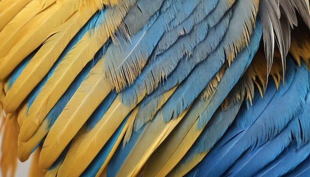 Zdjęcie zbliżenie pióra pawia z niebieskimi piórami