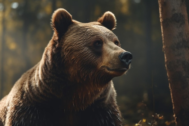 Zbliżenie portret przybrzeżnego niedźwiedzia brunatnego ursus arctos horribilis