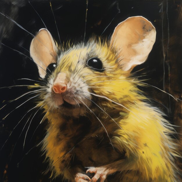 Zbliżenie Portretu Kolczastej Myszy Autorstwa Bernarda Buffeta I Innych Artystów