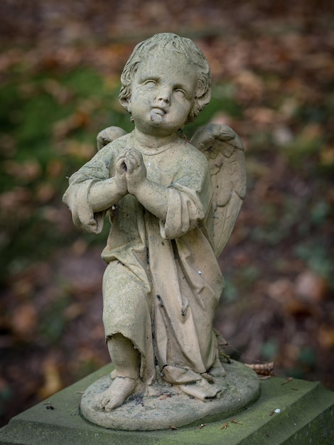 Zdjęcie zbliżenie posągu anioła