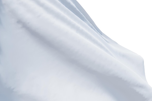 Zbliżenie pustej białej flagi na abstrakcyjnym świetle tła 3D rendering mockup