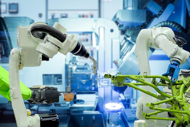 Zbliżenie robotyki przemysłowej pracującej z obróbką metali na koncepcji inteligentnego przemysłu fabrycznego 40