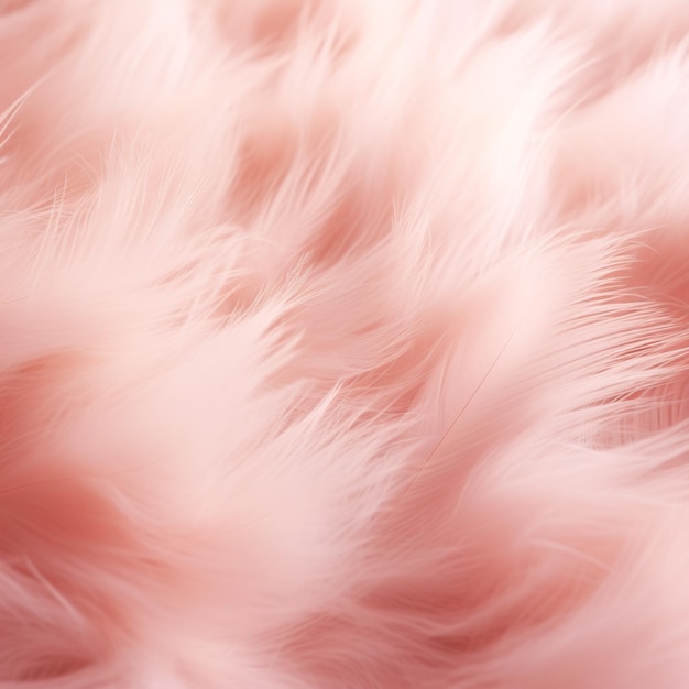 zbliżenie różowej tekstury futra z białym tłem generatywny ai