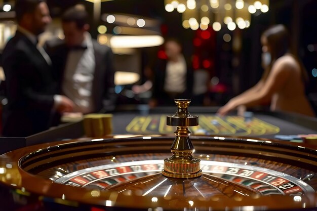 Zdjęcie zbliżenie ruletki w kasynie