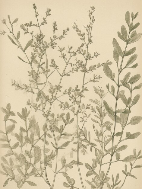 Zdjęcie zbliżenie rysunku rośliny z liśćmi generatywnymi ai
