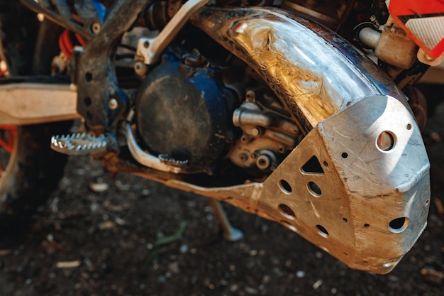 Zbliżenie silnika motocykla motocross