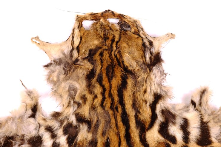 Zdjęcie zbliżenie skóry leoparda na białym tle