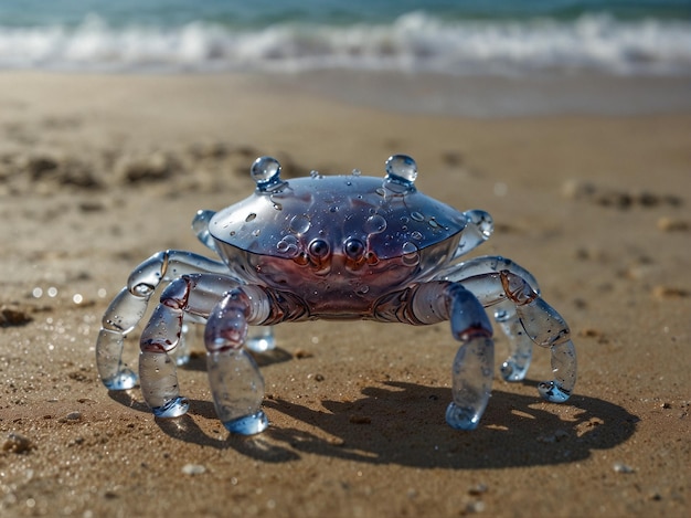 Zbliżenie słodkowodnego kraba na plaży