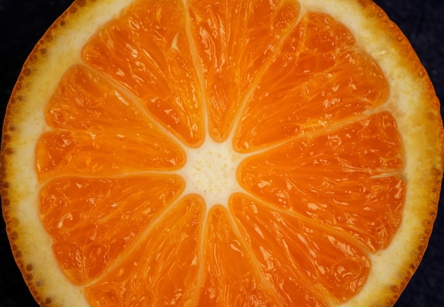 Zbliżenie soczystej pomarańczy