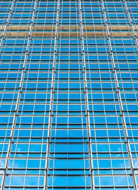 Zbliżenie szczegółu biurowego budynku nowożytny szklany tło, artchitecture pojęcie