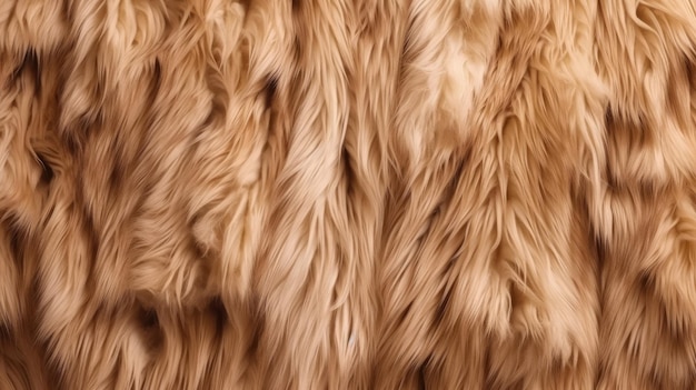 Zbliżenie tekstury puszystego dywanu zwierzęcego futra generowanego przez AI