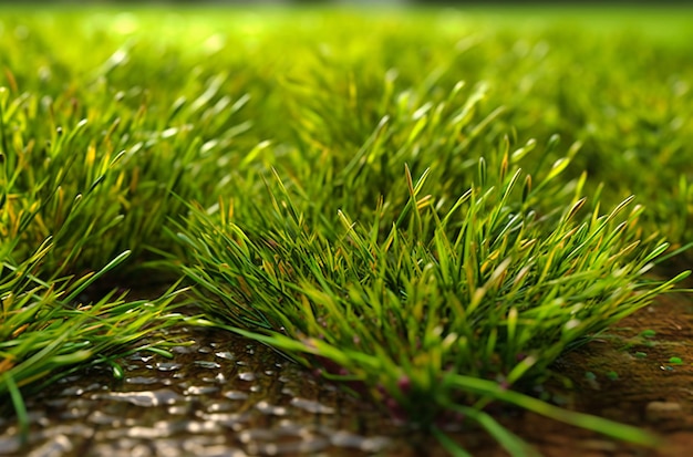 Zbliżenie trawnika zielonej trawy