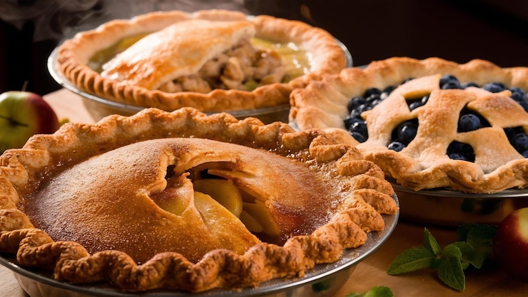 Zdjęcie zbliżenie trzech pysznych ciast