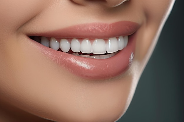 Zbliżenie ust i zębów kobiety