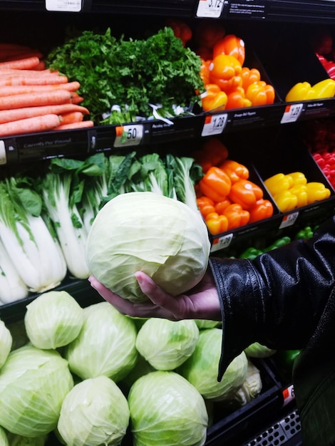 Zbliżenie warzyw przeznaczonych do sprzedaży na rynku