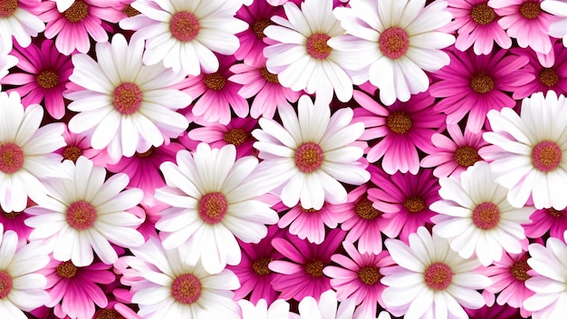 Zbliżenie wiązka różowe i białe kwiaty generatywne ai
